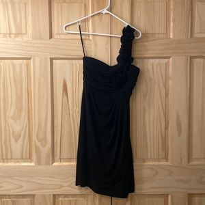Black one shoulder party dress